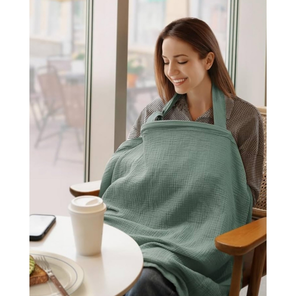 BlissMomum Nursing Cover Green